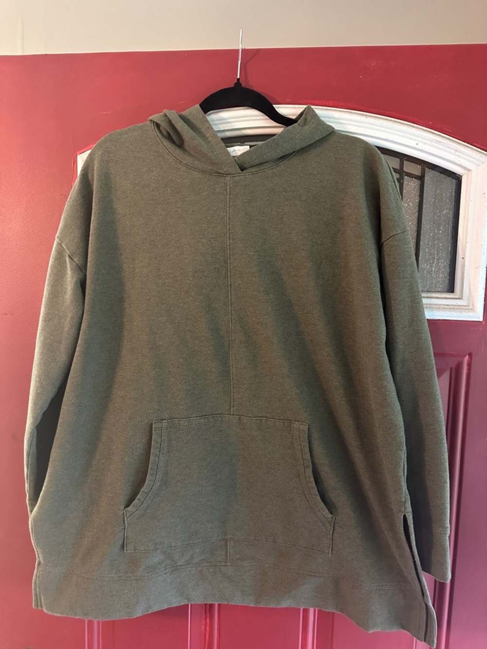 J. Jill Olive Green Hooded Sweatshirt Pullover